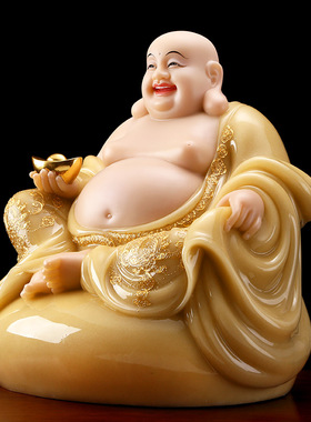 汉白玉弥勒佛佛像客厅供奉大肚弥勒笑佛菩萨店铺招财开业礼品摆件