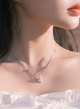 月售500条纯银同款幸运星锁骨链