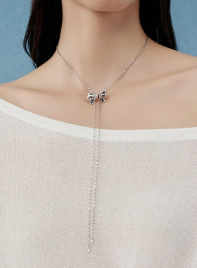 月售500+可抽拉调节蝴蝶结锁骨链
