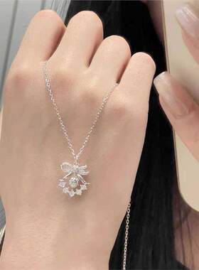 月售500条999纯银铃兰贝珠锁骨链