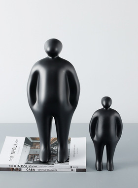 北欧风格抽象人物摆件售楼处客厅电视柜软装饰品酒店装置艺术摆设