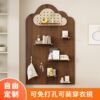 Customized hole board solid wood entrance wall storage rack partition wall display storage shelf free of punching with full body