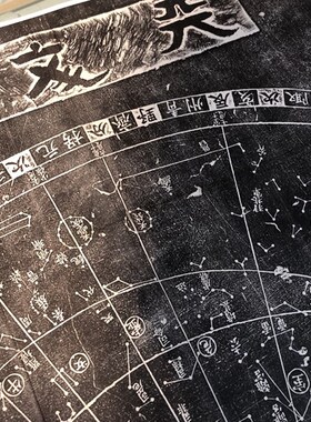 古代书法国画碑帖天文图碑拓片石刻星图艺术微喷挂画客厅装饰画
