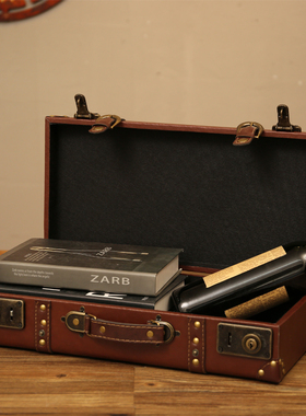 美式摆件老式复古民国家居皮箱收纳店铺咖啡厅橱窗陈列摄影道具箱