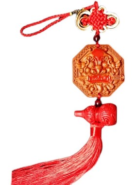 天然桃木兽头八卦镜挂件解决厕所卫生间对大门厨房卧室床木雕摆件