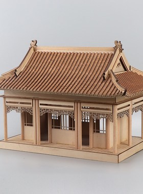 新中式禅意中国风木制古建筑亭子模型摆件样板房客厅玄关软装饰品