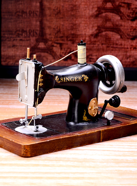 手工复古缝纫机摆件 套装模型居家影楼酒吧摄影道具 装饰摆件