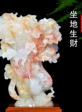 玉石白菜摆件中式客厅玄关桌酒柜装饰品公司办公室高档开业礼招财