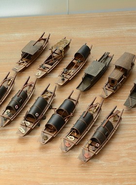 帆船模型游艇船乌篷船古船渔鹰江南水乡创意摆件一帆风顺生日礼物