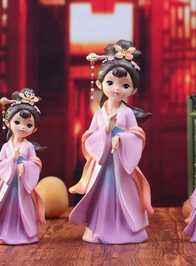 国潮古代四大美人摆件少女心房间装饰品创意宫廷手办公仔人偶礼品