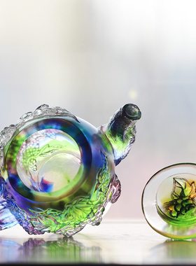 琉璃丰收壶摆件室内客厅办公桌面酒柜装饰摆放乔迁送礼手工艺品