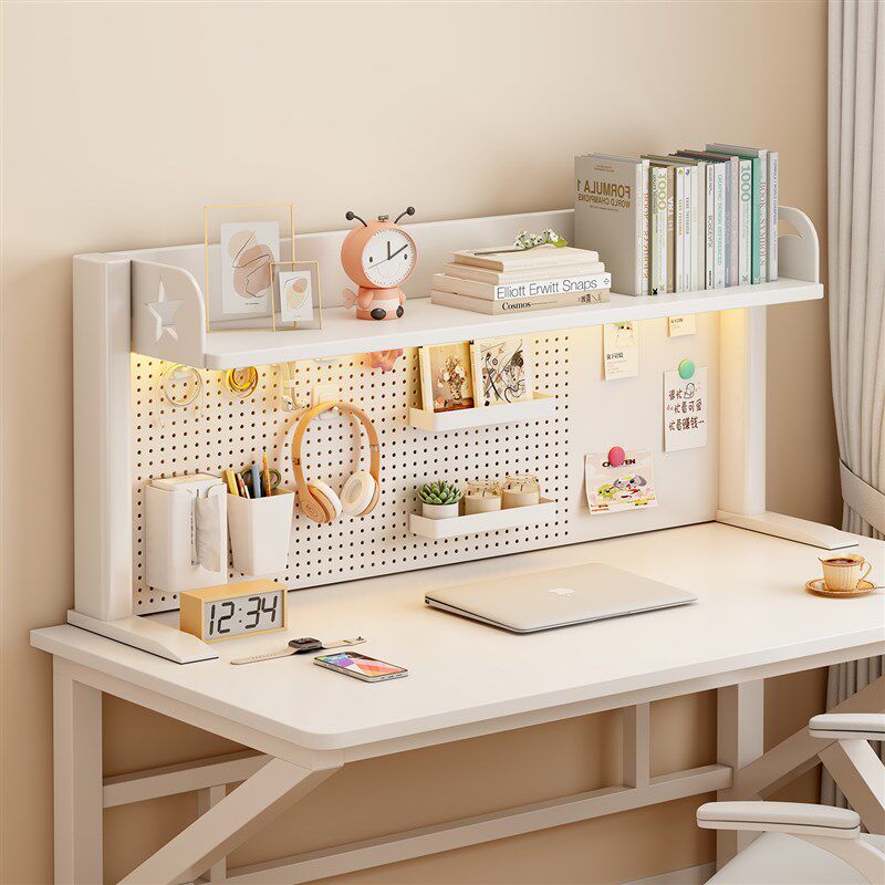 Bookshelf desktop storage rack with hole board multi-layer storage rack children's picture book rack iron study table storage bookshelf