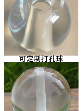 透明水晶球桌面摆件 K9超清玻璃装饰球 生日女孩拍照道具 实心光