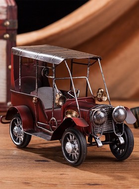欧式复古汽车巴士模型店铺装饰品摆件怀旧创意家居电视柜工艺摆设