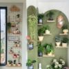 Perforated board storage rack custom solid wood wall flower rack balcony space utilization artifact succulent green plant storage rack