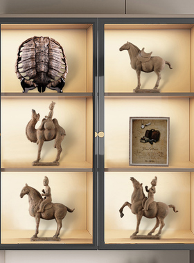 新中式唐朝丝绸陶俑摆件家居客厅书房办公室工艺礼品摆饰复古软装