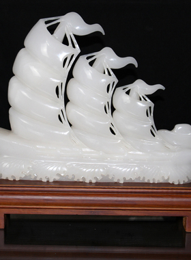 天然阿富汗玉石摆件客厅书房玄关招财镇宅创意礼品