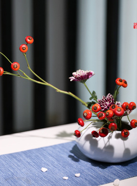 剑山陶瓷中式茶席花瓶桌面水滴花器日式花道插花器皿禅意小花盆