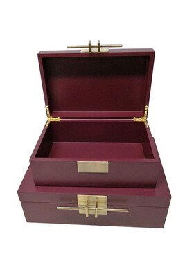 新中式实木珠宝首饰盒高端复古收纳盒样板间酒店售楼处装饰品摆件