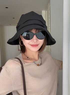 日系棉麻渔夫帽女夏季薄款透气小