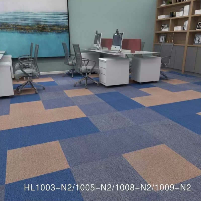B1 flame retardant thickened non-woven base carpet tiles office billiard hall gym school hotel splicing tiles