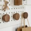 Entrance door hole board solid wood hook door hanging clothes hanger wall hanging wall hanging no punching storage rack behind the door