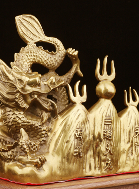 中式桌面黄铜避火龙厨房在西北角乾卦火烧天门化解乾位男主人摆件