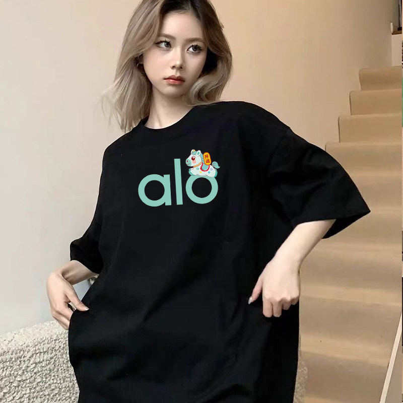 AIO夏季高档印花短袖美式运动情侣同款240g纯棉百搭T恤4-6