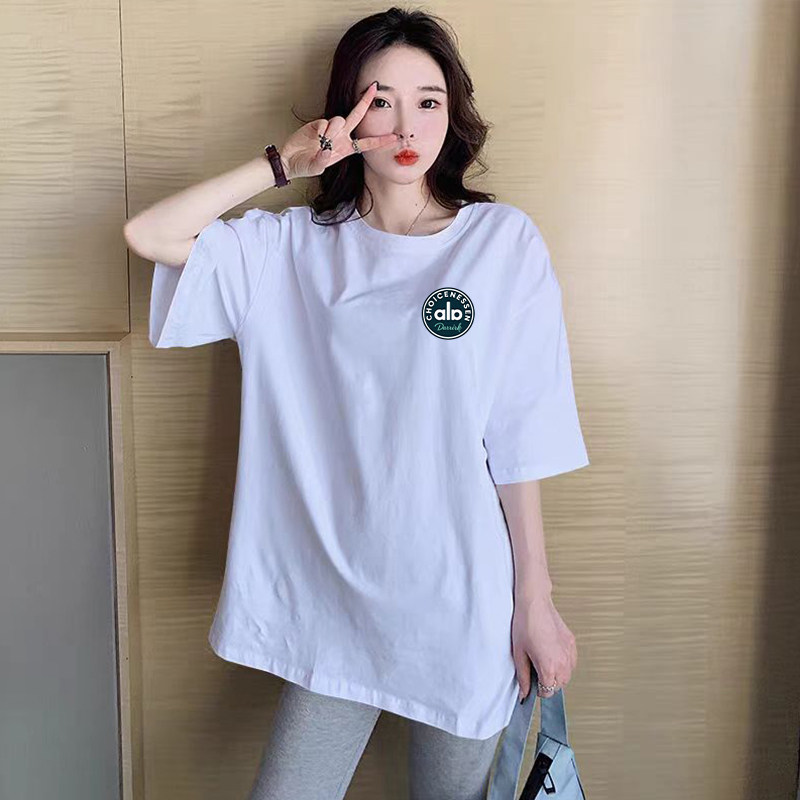 AIO夏季高档印花短袖美式运动情侣同款240g纯棉百搭T恤成人