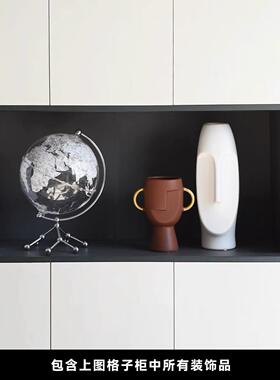 现代轻奢样板间电视柜开放格摆件高级感全屋定制展示柜子软装饰品