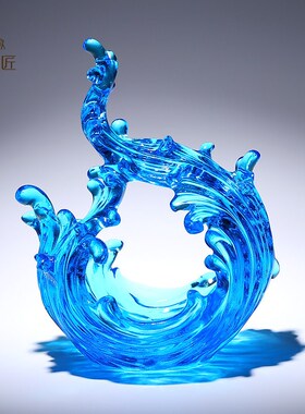 手工琉璃艺术品客厅办公室风生水起摆件玄关轻奢高档乔迁新居礼物