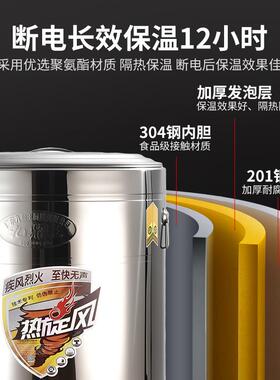 九鼎王煮面桶商用汤面炉熬高锅燃气304不锈钢热旋风平底带通风机3