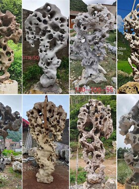 真石头太湖石天然原石摆件鱼缸造景庭院花园阳台室内奇石园林景观
