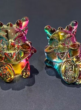水晶龙摆件客厅办公室装饰招财纳福车载用品新年十二生肖生日礼物