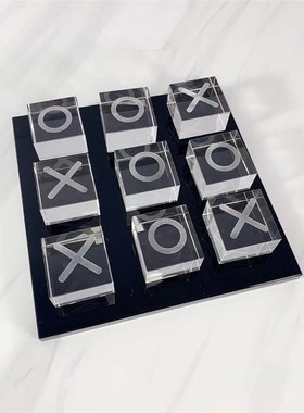 欧式水晶象棋棋盘客厅软装饰品摆件样板间配饰创意家居书房