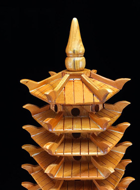 桃木文昌塔摆件七层九层十三层书桌办公室装饰工艺品木质摆件