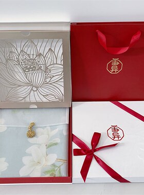 母亲节送礼玉兰相映全真丝桑蚕丝丝巾送妈妈辈送老师礼盒