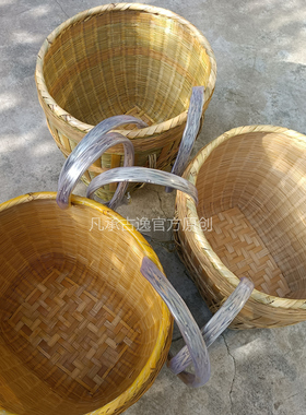 贵州家用纯手工竹背篓竹子编织移动菜篮子收纳筐精致特惠型竹制品
