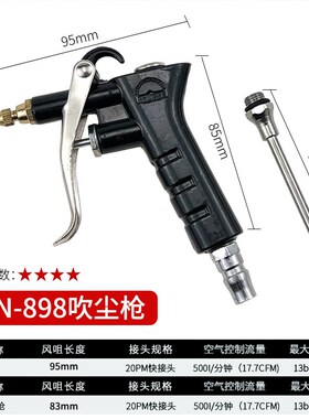 高压气管气动吹尘枪加长吹灰枪气泵吹风枪套装货车喷气枪气动工具