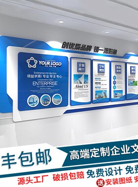 企业文化墙设计定制公司理念简介优秀员工风采展示照片3D墙贴装饰