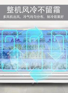 闪茂风幕柜商用水果蔬菜保鲜柜超市饮料便利店无箱风冷藏展示柜