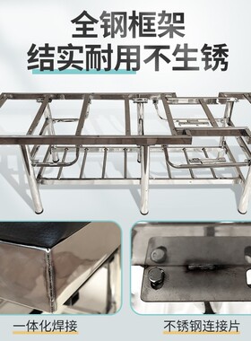 不锈钢按摩床理疗床多功能正骨床中医推拿床诊疗床带洞检查床加固