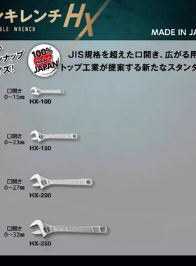 日本进口TOP重型活动扳手12寸工业级大开口活络板手活扳手工具
