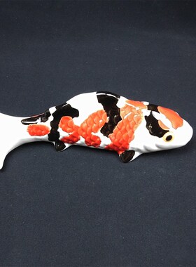 鲤鱼陶瓷工艺品摆件 石湾公仔 家居饰品客厅墙饰 创意纯手工壁画