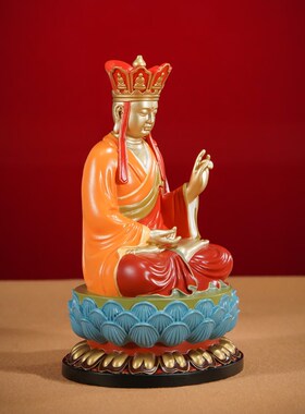 黄铜摆件《娑婆三圣之地藏王》佛像摆件客厅玄关家居工艺品装饰品