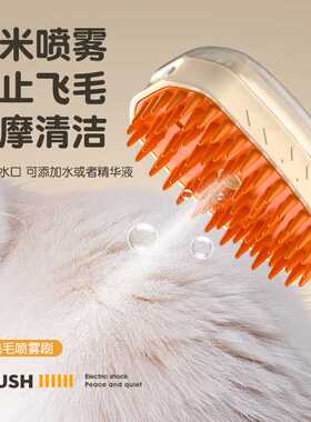 宠物电动喷雾梳按摩梳防飞毛开结梳针梳洗澡刷猫梳子 宠物梳子
