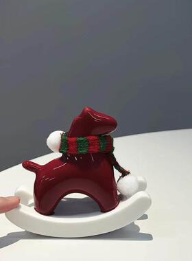 红色小马摆件摇摇马客厅玄关新年装饰品氛围布置马年吉祥物小礼物