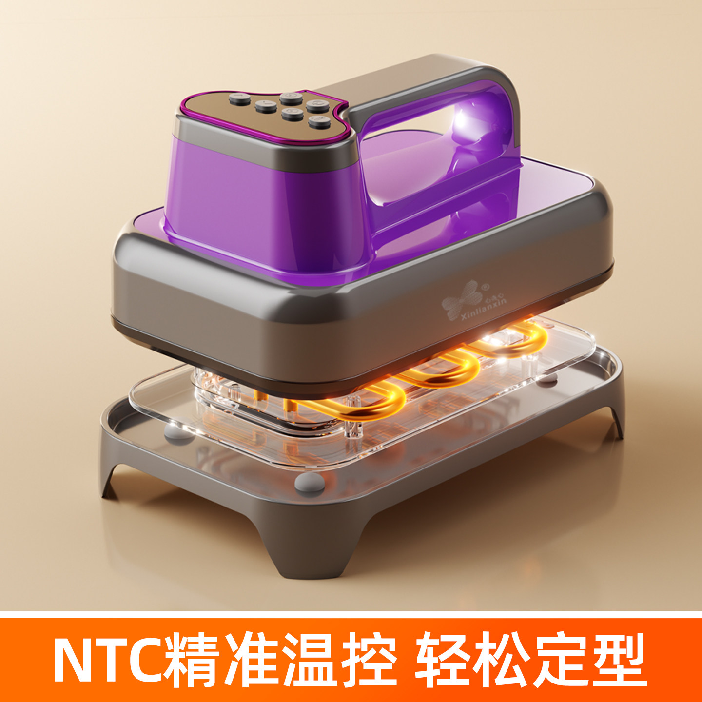 Heart-to-heart electric iron with timer LED digital display