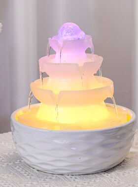 风水轮流水生财摆件循环水办公室茶室桌面创意喷泉装饰招财风水球