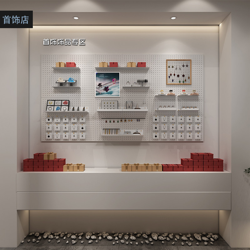 Customized iron art hole board display rack shelf punch-free storage kitchen bedroom living room shop display